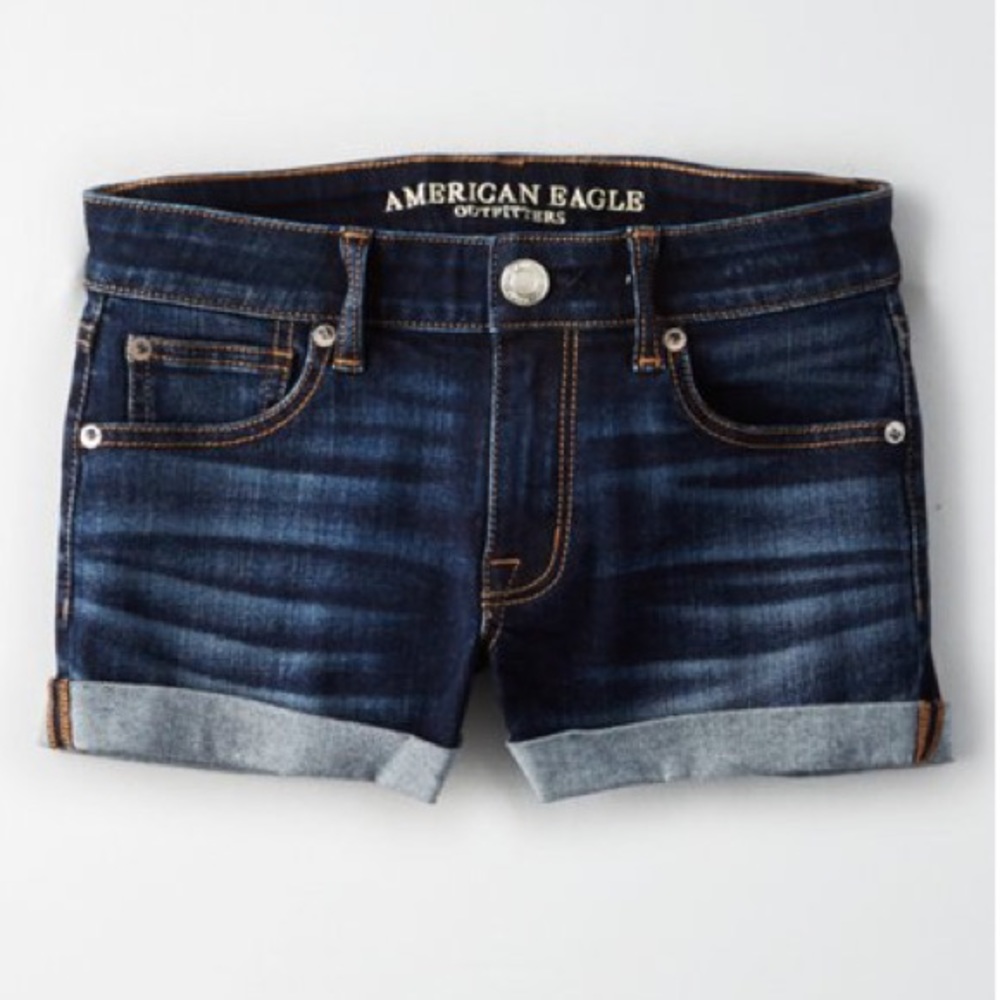 AE Low Rise Denim Shorts